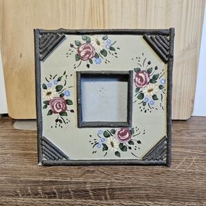 Vintage Ceramic Faux Wooden Handmade Frame